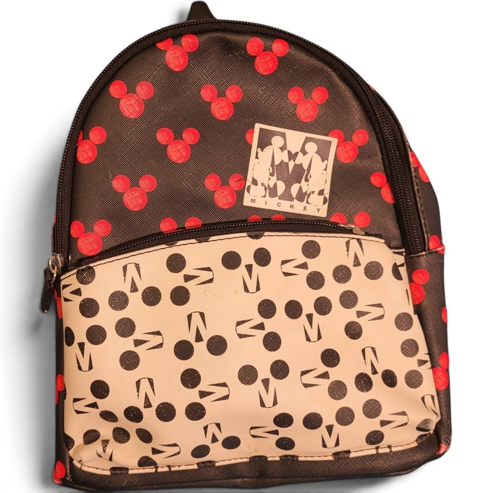 Dani by Danielle Nicole Disney Mickey Mouse Mini Backpack Black Red Polka Dot